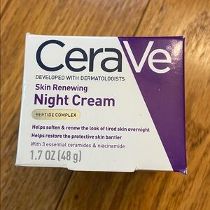 CeraVe Skin Renewing Night Cream - Purple and White